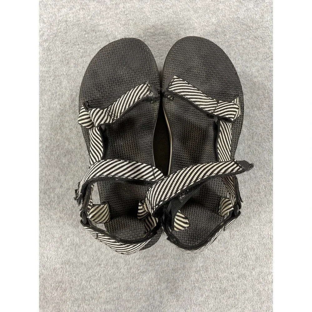 Teva Midform Universal Platform Sandals Black White Stripe Womens 8 S/N 1013111